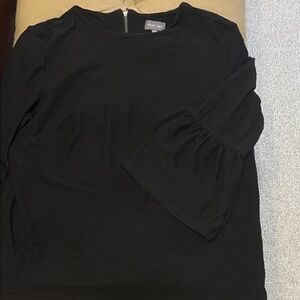 Elegant Black Blouse with Flared Sleeves